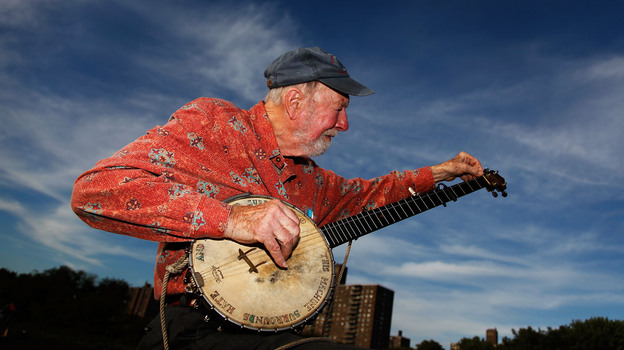 Pete Seeger. (Photo credit: WireImage, via WBUR)